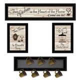 Set Of Four Kitchen Collection with Seven Peg Mug Kitchen Wall Art