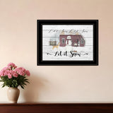 Let It Snow 3 Black Framed Print Wall Art