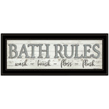Bath Rules 2 Black Framed Print Bathroom Wall Art
