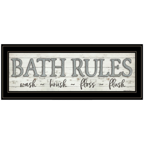 Bath Rules 2 Black Framed Print Bathroom Wall Art