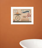 Hot Bath 16 White Framed Print Bathroom Wall Art