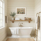 Farmhouse Bath White Framed Print Bathroom Wall Art