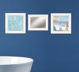 Set Of Three Wash 1 White Framed Print Bathroom Wall Art