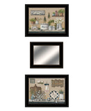 Set Of Three Farmhouse Kitchen 2 Black Framed Print Kitchen Wall Art