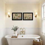 Set Of Two Bath Time 2 Black Framed Print Bathroom Wall Art
