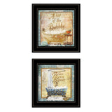 Set Of Two A Bit of Bubbly 2 Black Framed Print Bathroom Wall Art