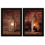 Set Of Two Innkeepers Lantern 3 Black Framed Print Wall Art