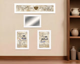 Set Of Four Love of Nature Kitchen 5 White Framed Print Kitchen Wall Art