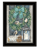 Winter Wreath 2 Black Framed Print Wall Art