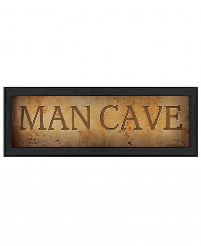 Man Cave 1 Black Framed Print Wall Art