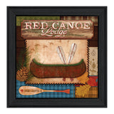 Red Canoe Lodge 2 Black Framed Print Wall Art