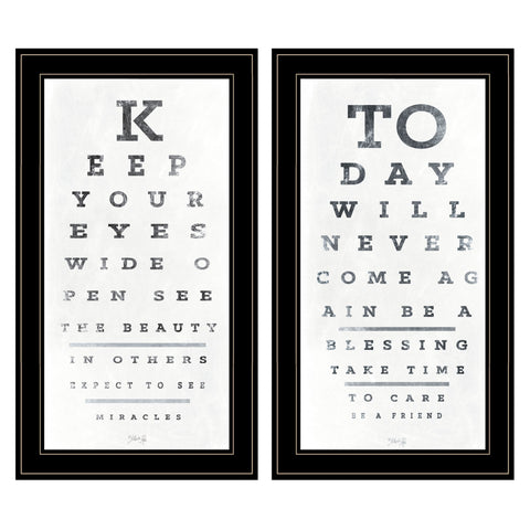 Set Of Two Eye Charts 1 Black Framed Print Wall Art