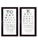 Set Of Two Eye Charts 2 Black Framed Print Wall Art