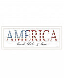America Land that I Love Flag Print White Framed Print Wall Art