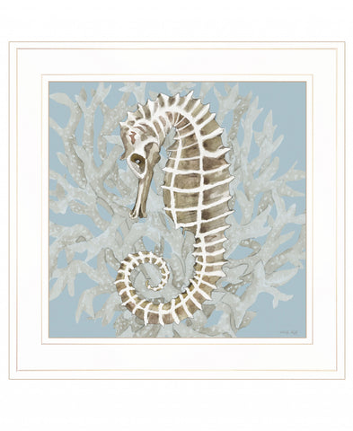 Coral Seahorse II 2 White Framed Print Wall Art