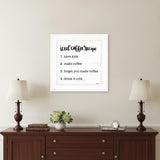 Iced Coffee Recipe 2 White Framed Print Wall Art