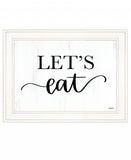 Lets Eat 2 White Framed Print Kitchen Wall Art