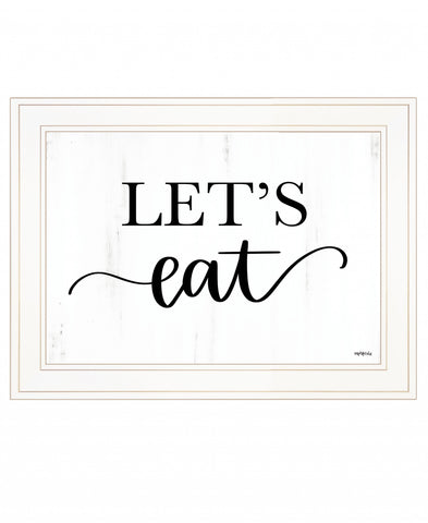 Lets Eat 2 White Framed Print Kitchen Wall Art