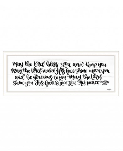 May the Lord Bless You and Keep You 1 White Framed Print Wall Art