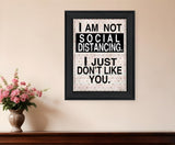 Social Distancing 1 Black Framed Print Wall Art