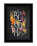 Bloom with Grace 4 Black Framed Print Wall Art