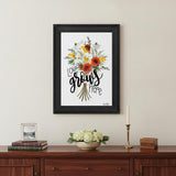 Love Grows Here 4 Black Framed Print Wall Art