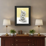 Time for Tea Yellow 2 Black Framed Print Wall Art
