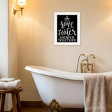 Shower Together 1 White Framed Print Wall Art