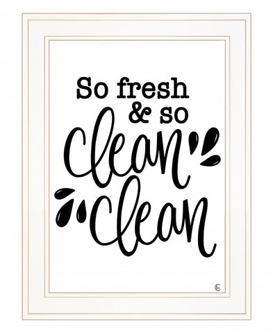 So Clean Clean 1 White Framed Print Bathroom Wall Art
