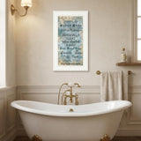 Paris Bath 1 White Framed Print Bathroom Wall Art