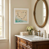 No Selfies in the Bathroom Sea 1 White Framed Print Bathroom Wall Art