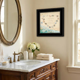 No Selfies in the Bathroom Sea 2 Black Framed Print Bathroom Wall Art
