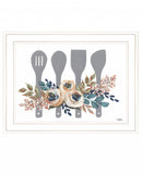 Fall Floral Baking Utensils 1 White Framed Print Kitchen Wall Art