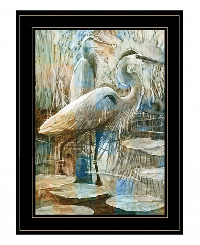 Marsh Herons I 2 Black Framed Print Wall Art