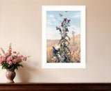 Meadow Butterflies 1 White Framed Print Wall Art