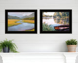 Set Of Two Serene Water 2 Black Framed Print Wall Art