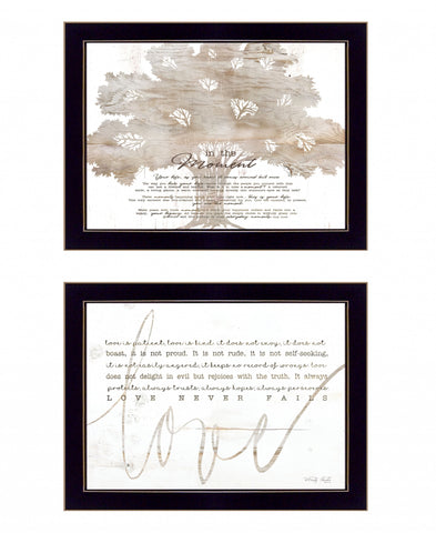 Set Of Two Love or In the Moment 2 Black Framed Print Wall Art