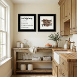 Set Of Two Coffee and Friends Recipe Black Framed Print Kitchen Wall Art