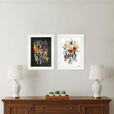 Set Of Two Love and Bloom White Framed Print Wall Art