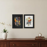 Set Of Two Love and Bloom Black Framed Print Wall Art