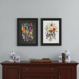 Set Of Two Love and Bloom Black Framed Print Wall Art