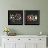 Set Of Two Cherish and Have Faith 2 Black Framed Print Wall Art