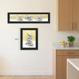 Set Of Two Teacups Black Framed Print Kitchen Wall Art