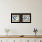 Set Of Two The Farmhouse Blues Black Framed Print Wall Art