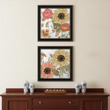 Set Of Two Earth to Petals 1 Black Framed Print Wall Art