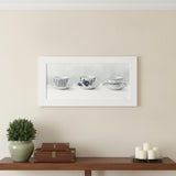 Cups and Saucers 1 White Framed Print Wall Art