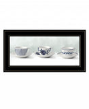 Cups and Saucers 3 Black Framed Print Wall Art