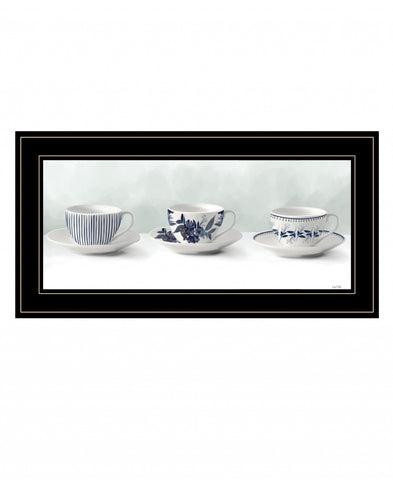 Cups and Saucers 3 Black Framed Print Wall Art