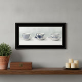 Cups and Saucers 3 Black Framed Print Wall Art