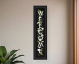 Black Floral Welcome Sign Framed Wall Art